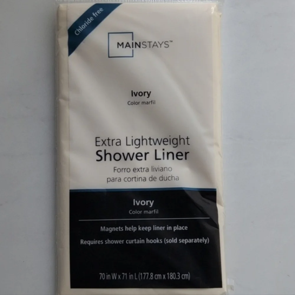 Mainstays Extra Lightweight Shower Liner - Ivory
